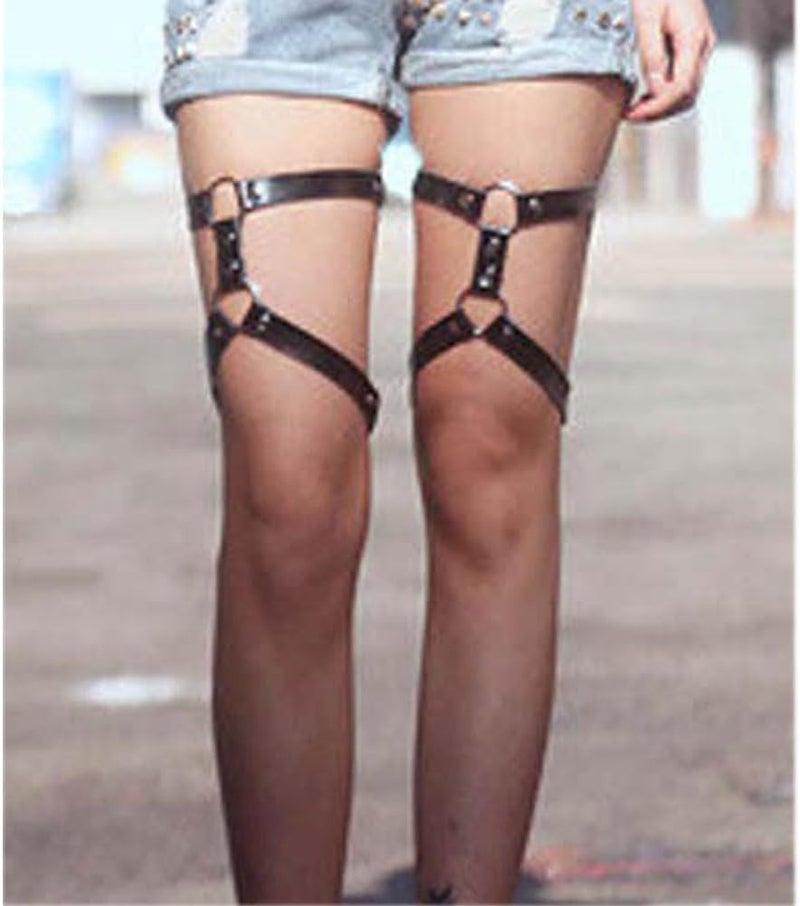 Ximerinf Women Adjustable Elastice Leather Leg Garter Belt Thigh Ring Garter - Image 4